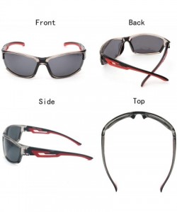 Sport Polarized Sports Sunglasses for Baseball Running Cycling Fishing Golf - Grey Frame Grey Lemses - CS18E7LNNX5 $8.42