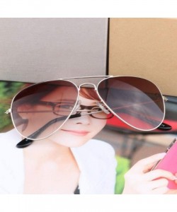 Goggle Popular Sunglasses - popular Sunglasses New metal resin sun 3025 wholesale - Silver Frame Double Tea - CN18AZAWW55 $37.98