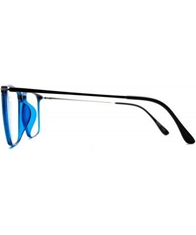 Square Eyeglasses 8115 Classic Square - for Womens-Mens 100% UV PROTECTION - Black - CF192TC7CLY $23.65