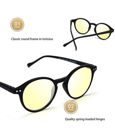 Round Night Driving Glasses Polarized Night Vision Sunglasses Anti Glare Rainy Safe Hd Outdoor Eyewear For Men Women - CG18NU...