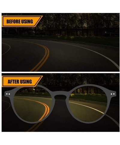 Round Night Driving Glasses Polarized Night Vision Sunglasses Anti Glare Rainy Safe Hd Outdoor Eyewear For Men Women - CG18NU...