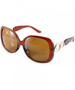 Rectangular Luxury Chic Rhinestone Metal Cross-Cut Temple Square Sunglasses A049 - Brown/ Brown Smoke - C9187OG4NU3 $12.76