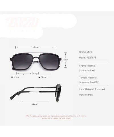 Aviator 20/20 Brand Design Polarized Sunglasses Men Driving Printing C01BlackP-Smoke - C01blackp-smoke - C818XAKGUWT $22.65