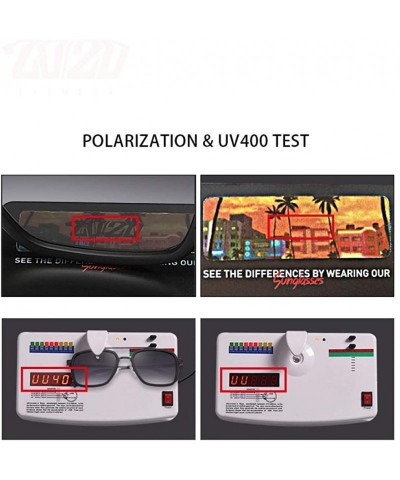 Aviator 20/20 Brand Design Polarized Sunglasses Men Driving Printing C01BlackP-Smoke - C01blackp-smoke - C818XAKGUWT $22.65