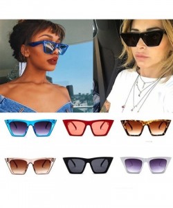 Oversized Women Sunglasses Oversized Retro PC Frame Vintage Inspired Sunglasses UV Protection Cat Eye Square Sun Glasses - CP...