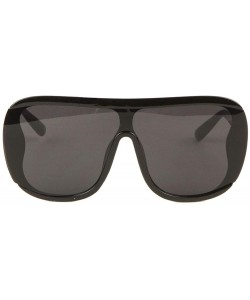 Semi-rimless Semi Rimless Round One Piece Butterfly Shield Crystal Color Sunglasses - Black - CW197UWAWUY $10.55