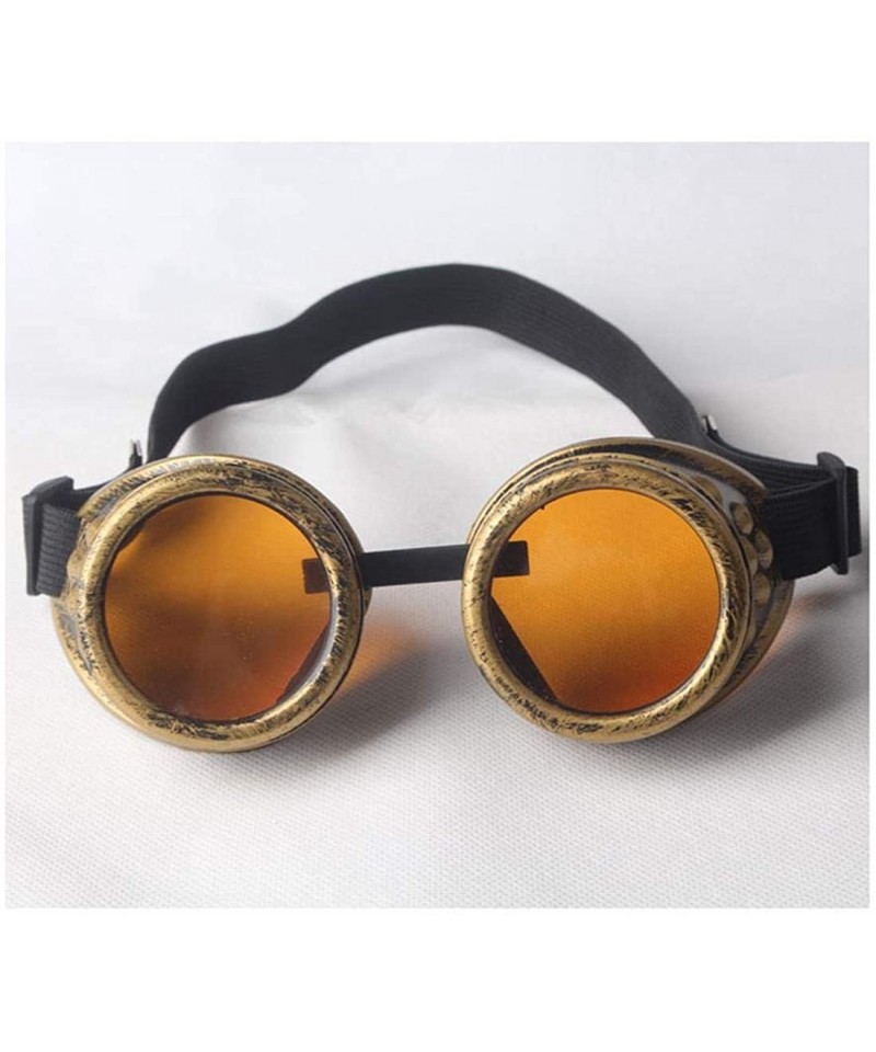 Retro Vintage Cyber Goggles Steampunk Welding Gothic Abs Frame Glasses Rustic Retro Copper 