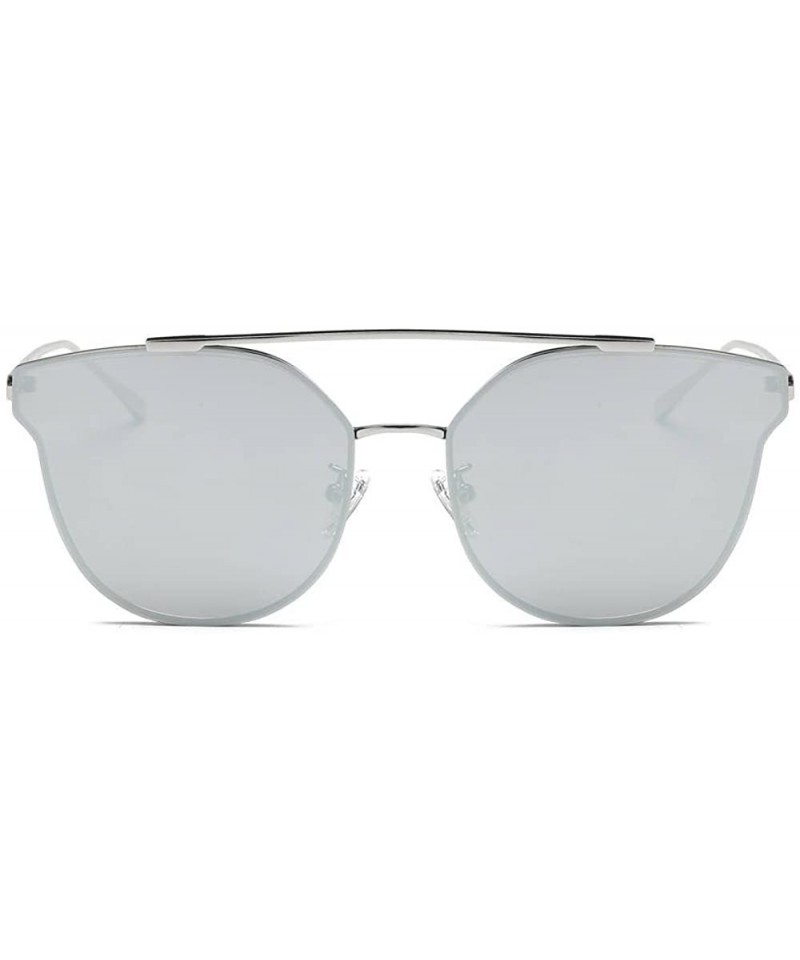 Square Stylish Sunglasses for Men Women 100% UV protectionPolarized Sunglasses - Silver - CP18S9QHWUL $10.52
