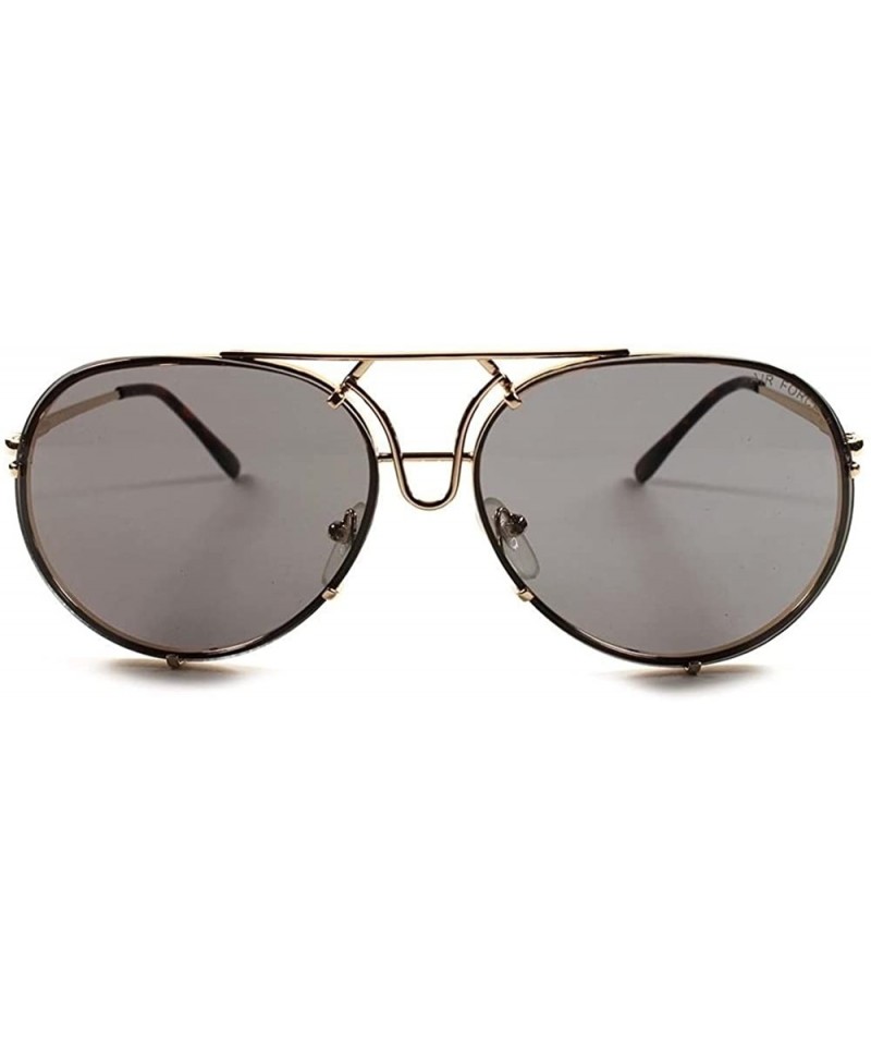 Rimless Retro Military 80's Fashion Womens Mens Rimless Air Force Style Sunglasses - Black / Gold - C118XHY8030 $9.99