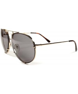 Rimless Retro Military 80's Fashion Womens Mens Rimless Air Force Style Sunglasses - Black / Gold - C118XHY8030 $9.99