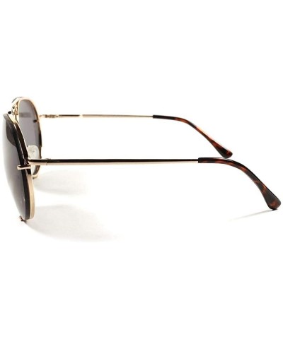 Rimless Retro Military 80's Fashion Womens Mens Rimless Air Force Style Sunglasses - Black / Gold - C118XHY8030 $9.99