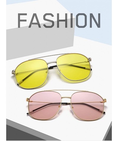 Aviator Vintage Fashion Lady Aviator round Metal Driving Glasses Sunglasses UV400 - Gold-pink - CT18XRODD05 $9.88