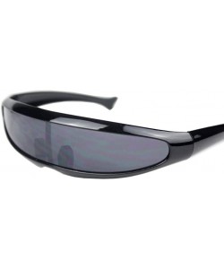 Oversized Women Men Outdoor Fishtail Uni-lens Sunglasses- Riding Cycling Glasses Eyewear - C - C01908NXIKS $11.65