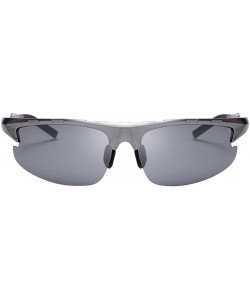 Square Retro Sunglasses Black Polarized Sunglasses for Men - Black Frame Grey Lens - CY188CYKEC3 $50.29