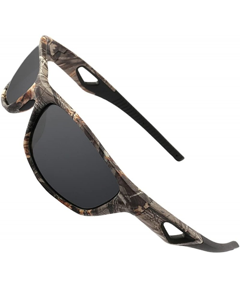 Wrap Polarized Outdoor Sports Sunglasses Tr90 Camo Frame for Men Women Driving Fishing Hunting Reduce Glare - CD18EMSN6TN $16.63