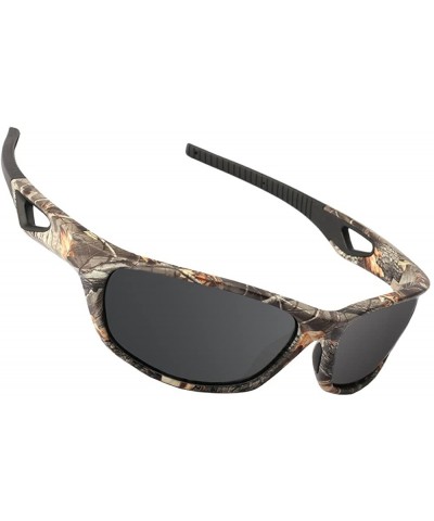 Wrap Polarized Outdoor Sports Sunglasses Tr90 Camo Frame for Men Women Driving Fishing Hunting Reduce Glare - CD18EMSN6TN $16.63