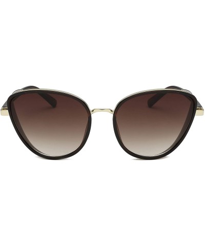 Cat Eye Women Cat Eye Fashion Sunglasses - Brown - CQ18TMQR3UM $10.84