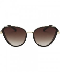 Cat Eye Women Cat Eye Fashion Sunglasses - Brown - CQ18TMQR3UM $10.84