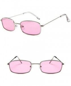 Round Vintage Glasses Women Man Square Shades Small Rectangular Frame Sunglasses - H - CQ193XHE0Q9 $9.86