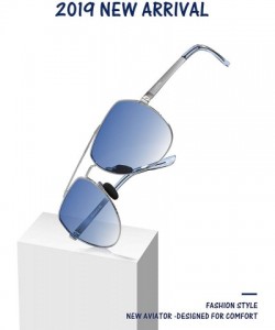 Aviator Mens Aviator Sunglasses Polarized Women UV 400 Protection - 04gradient Blue/Silver Frame(♡without Zipper Case♡) - C71...