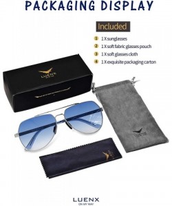 Aviator Mens Aviator Sunglasses Polarized Women UV 400 Protection - 04gradient Blue/Silver Frame(♡without Zipper Case♡) - C71...