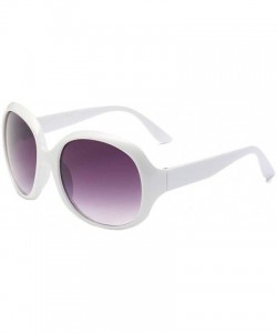 Goggle Vintage Cat Eye Shade Sunglasses for Women Plastic Frame Mirrored - White - CV18SMZ8DIW $9.08