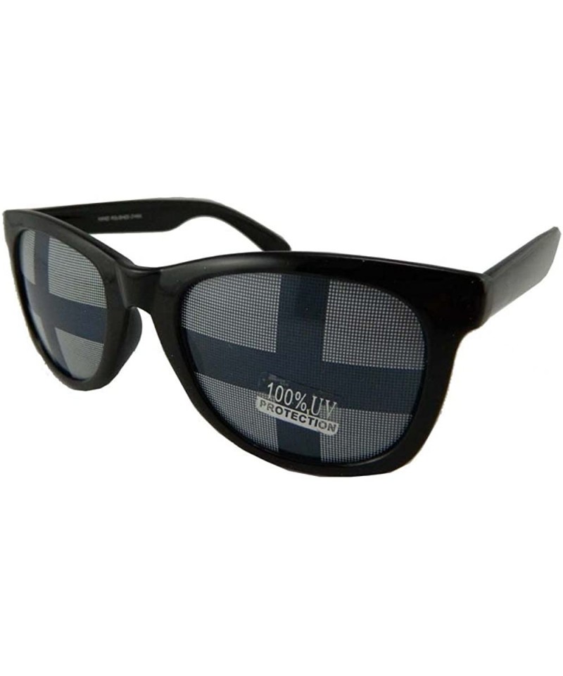 Wayfarer New Promotional Budget Wayfarer Retro Sunglasses - Flag Lens - Black - CC11F4P0JIV $8.35