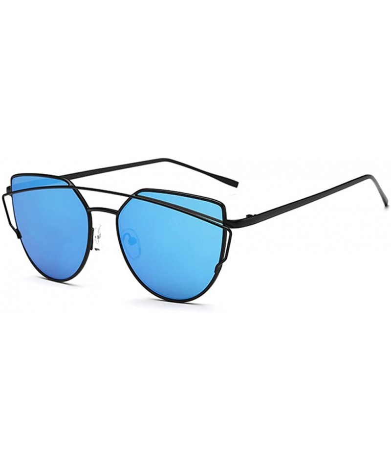 Wayfarer New Popular Frame Women Sunglasses Free-spirited Young Eyewear Kits Lens 53mm - Black/Blue - C412DAQ1YCJ $13.38