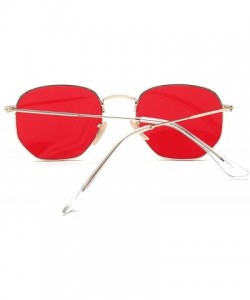 Oversized Men Gradient Clear Lens Metal Frame Black Red Small Sun Glasses - As Shown in Photo-5 - C418W5SC4GW $19.57