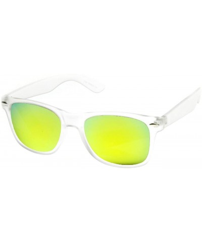 Wayfarer Men Women Retro Sunglasses Yelow Mirror Lens Frost White Frame - CK185IKLRW0 $10.34