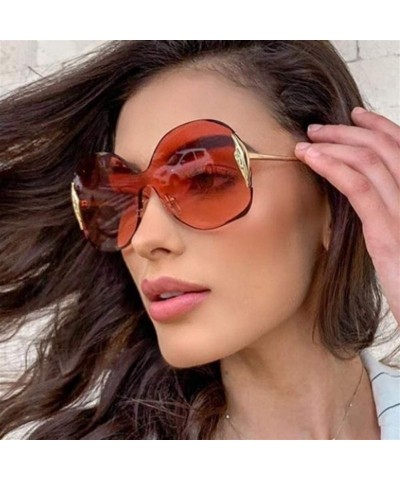 Oversized Celebrity Crystal Oversized Round Sunglasses for Women Shades - Gold Grey - CA1906DANIO $14.39