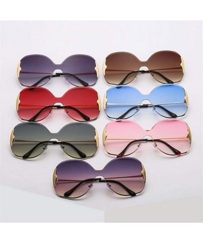 Oversized Celebrity Crystal Oversized Round Sunglasses for Women Shades - Gold Grey - CA1906DANIO $14.39