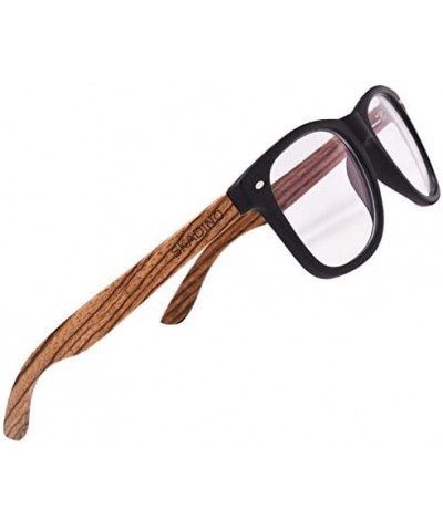 Square Bamboo Sunglasses with Polarized lenses-Handmade Wood Shades for Men&Women - Black 1 - CI18TS43GXS $25.50