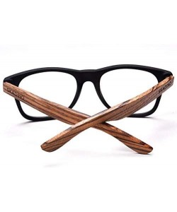 Square Bamboo Sunglasses with Polarized lenses-Handmade Wood Shades for Men&Women - Black 1 - CI18TS43GXS $25.50