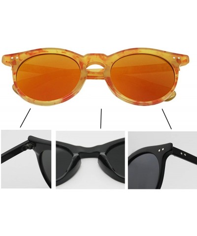 Cat Eye Polarized Cat Eye Fashion Designer Sunglasses - Orange - CE12GZARR5F $8.12