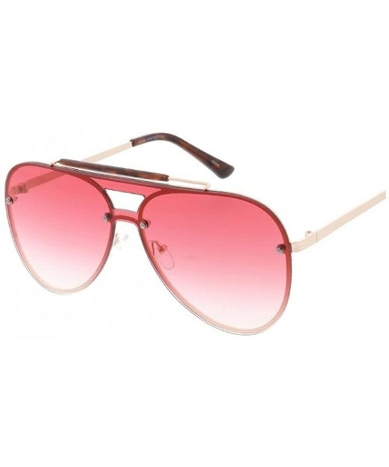 Rimless Unisex Hotshot Rimless Flat Shield Aviator Sunglasses - Red - CW18DOH2ST4 $27.66