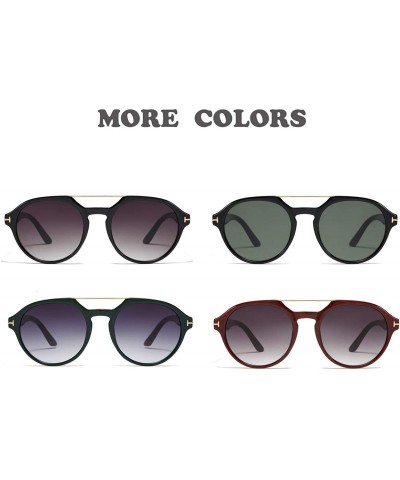 Round Vintage Round Aviator Sunglasses for Men Women Double Bridge Frame UV400 Protection S1000A - C518ZXSXELD $14.83