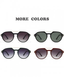 Round Vintage Round Aviator Sunglasses for Men Women Double Bridge Frame UV400 Protection S1000A - C518ZXSXELD $14.83