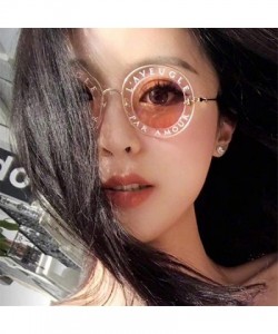 Oversized Retro Round Sunglasses Women Brand Designer English Letters Bee Black Gray - Black Silver - CY18YZRIA7Y $9.99