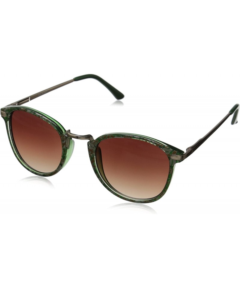 Oval Castro Round Sunglasses - Green Floral - CO11CKRGVC9 $15.18