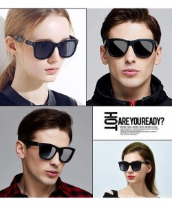 Square Polarized Sunglasses for Men Driving Sunglasses TR90 Square Vintage Sun Glasses For Men/Women - Coffee/Brown - CQ18SW0...