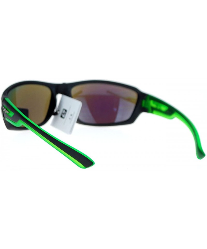 Xloop Mens Sports Sunglasses Wrap Oval Rectangular Plastic Frame - Green -  CU126HILSVF