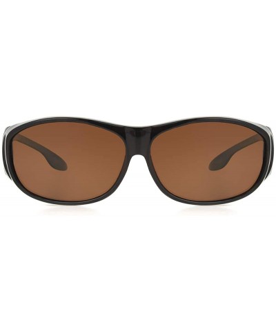 Goggle Solar Shield-Arrowhead Polarized Rectangular Fits Over Sunglasses- Tortoise- Medium - C411JG4W4NJ $19.71