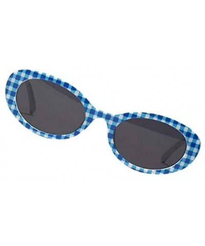 Goggle Retro Sunglasses Female Thick Frame Printed Clout Goggles Eyewear - Plaid - CR199AZIHWQ $12.23