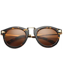 Oval Vintage Glasses Metal Oval Frame Polarized Sunglasses Anti-UV Eyewear - Leopard - CW180RI67L2 $17.08