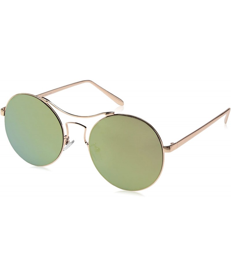 Rectangular Women's Spacey Rectangular Sunglasses - Rose Gold/Pink Mirror - CD17YZ9G78G $12.79