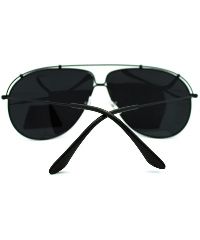 Aviator Polarized Sunglasses Unique Arched Top Aviators Thin Lite Metal Frame - Black - CG186I55SR4 $9.94