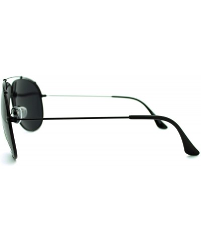 Aviator Polarized Sunglasses Unique Arched Top Aviators Thin Lite Metal Frame - Black - CG186I55SR4 $9.94