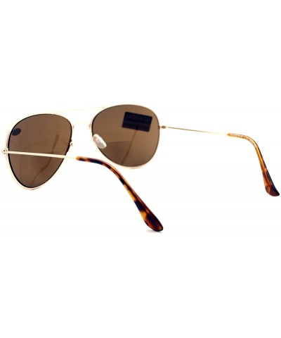 Square Bifocal Magnification Lens Sunglasses Unisex Classic Aviator Tinted Reader - Gold - CB1889X6ZOR $13.25