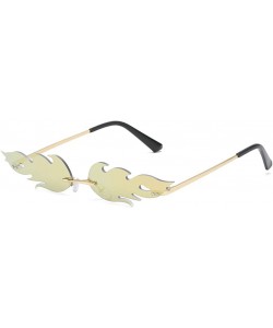 Rimless Women Vintage Sunglasses Fire Mirror Metal Rimless Sun Glasses for Men Narrow Eyewear - Pink Mirror - CY18WY7UL8N $8.20